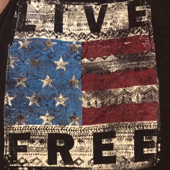 ❤️💙 Distressed Racerback Live Free Tank ❤️💙 - Picture 2 of 7